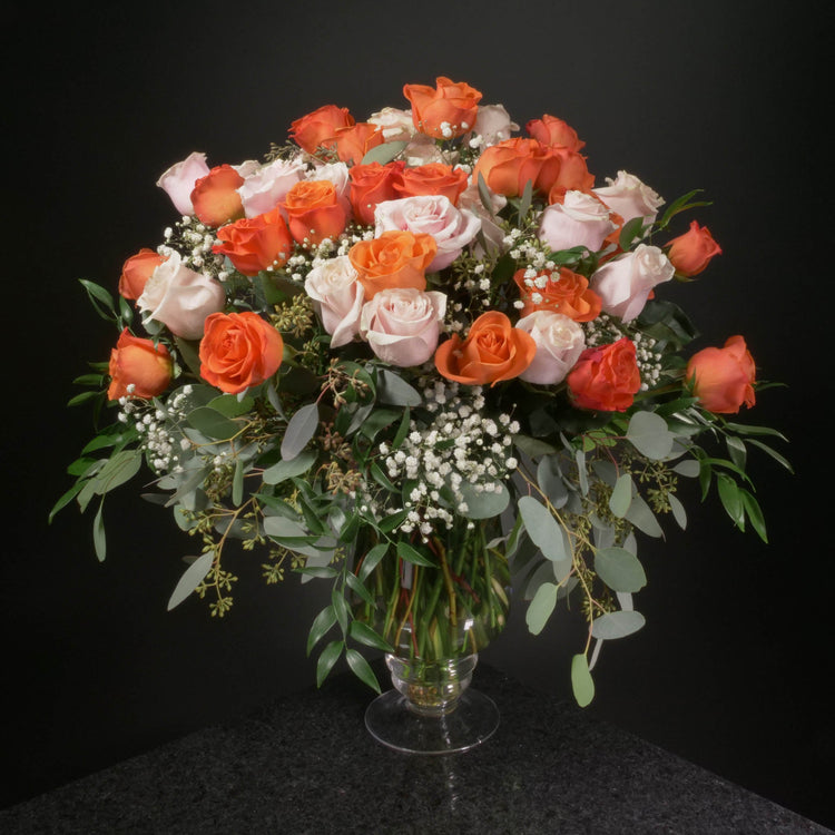 50 Roses / Vase / Fancy