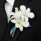 Blue and White Orchid Boutonniere