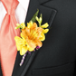 Orange Alstromeria and Yellow Freesia Boutonniere