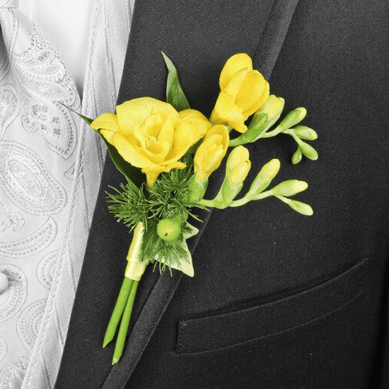 Yellow Freesia Boutonniere