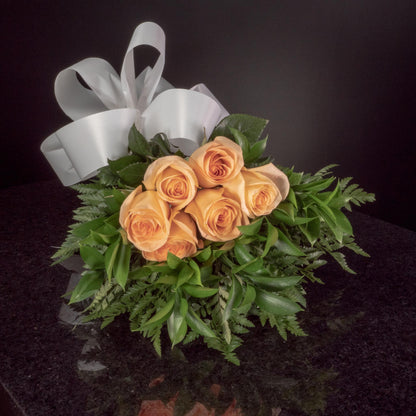 Peach Roses 6 Roses / Hand-Tied / Basic