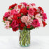 Red and Pink Assorted Vase with Greens