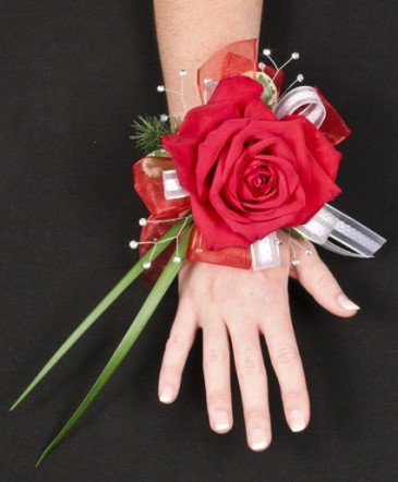 Single Red Rose Wrist Corsage