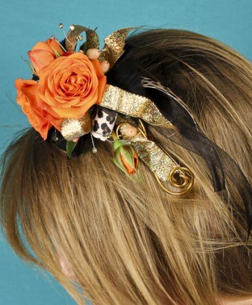Orange Rose Floral Headband